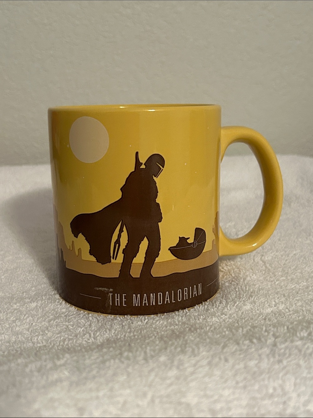 Star Wars The Mandalorian Yellow and Brown Coffee Mug
